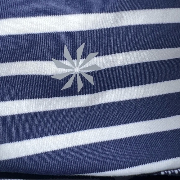 Athleta Striped Cropped Leggings. Size: M Color: Dark Blue and White - Picture 9 of 9